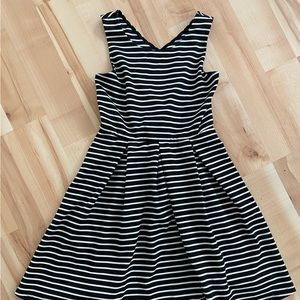 Nordstrom, black and white stripe dress